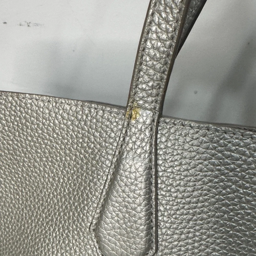 Tory Burch Metallic Silver Leather Tote – Includes Dust Bag